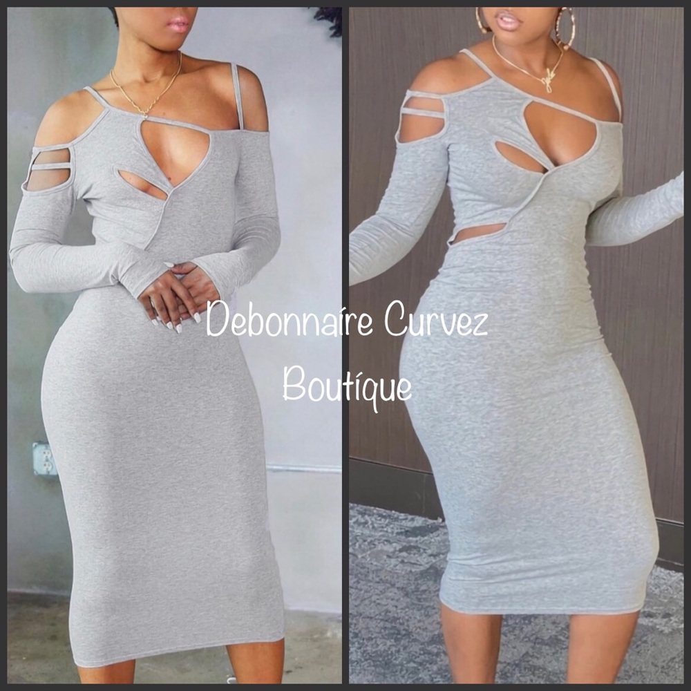 Gray Cut-Out Dress